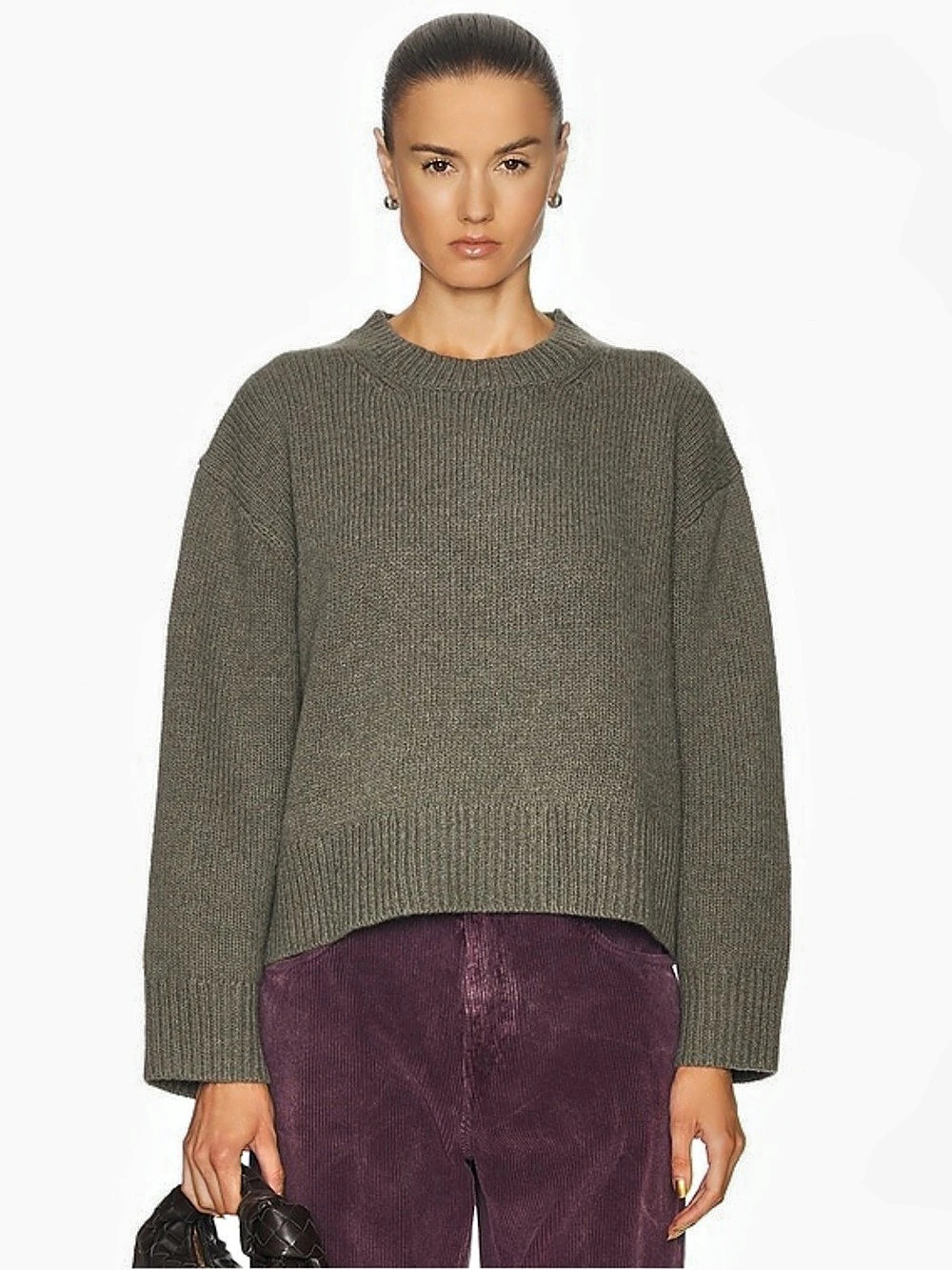 NWT NILI LOTAN LARGE Haisley Sweater Army Green lo